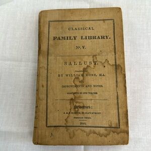Antique Book Classical Family Library Sallust By William Rose MA Circa 1840